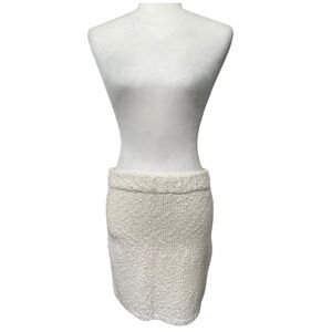 MNG by Mango Off White Light Wash Pull On Mini Skirt - Size Medium
